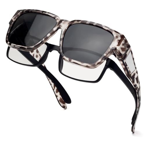 Image of Face Shadow Over Glasses Sunglasses for Men | Polarized Lightweight UV400 Unisex Fit Over Glasses