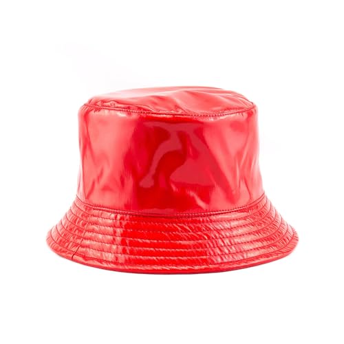 Chapeau de pluie en vinyl rouge taille L pour affronter les averses avec style