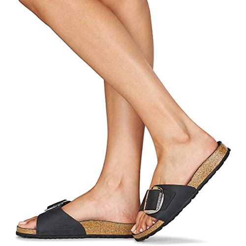 Birkenstock Para Mujer. 1023373 Sandalias De Piel Madrid Big Buckle Negro (41), Plano, Ninguno, Casual - 2