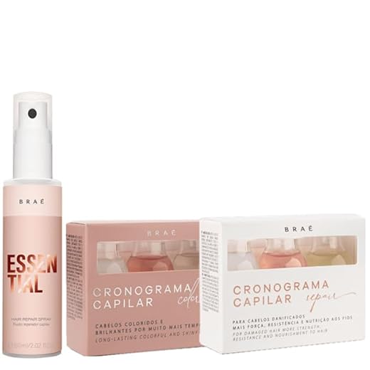 Braé Cronograma Capilar Ampola (Color e Repair) e MINI Essential 60ml