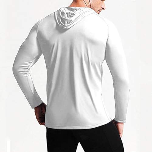 Men's UPF 50+ Workout Shirts, Long Sleeve UV Sun Protection Hoodie, Hiking Running Swim Athletic Rash Guard Shirt4