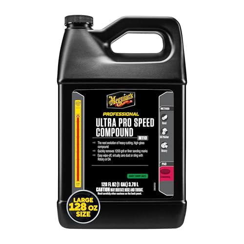 Meguiar's Professional Ultra Pro Speed Compound M11001 - Pro Paint Correction Compound, Fast and Even Cut for a High Gloss Finish - Incredible Results by DA Polisher or Rotary, 128 Oz, 1 Gallon