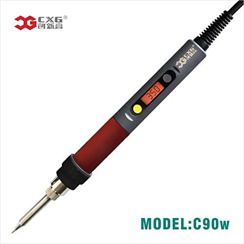 Soldering CXG C90W Thermostat Soledering Staiton C9 Iron tip LCD Digital Display Electric Soldering Irons European Plug A329 Heating ore - (Power: 90W)