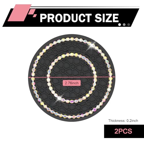 2 PCS Portavasos con Brillantes Multicolor para Carro miniatura 2