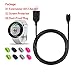 JIUJOJA for Garmin Forerunner 45 45s/Swim 2 Charger, Charging Clip Sync Data Cable and 2Pcs HD Tempered Glass Screen Protector and 8Pcs Charger Port Protector for Garmin Swim 2 Sports Smart Watch