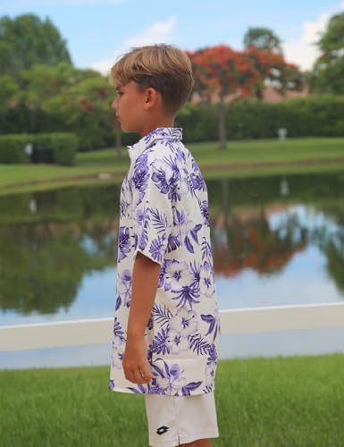 Little & Big Boy's Button Down Hawaiian Shirts Short Sleeve Cool Cartoon Print Dress Tops T-Shirt for Kids 7-14T…3