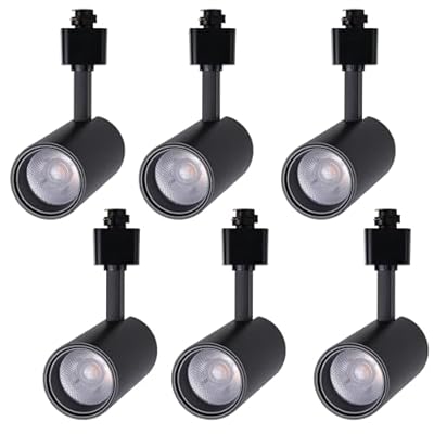 BRIVOLART 6 Pack LED Track Lighting Heads Compatible with Single Circuit H Type Track Lighting Ceiling Spotlight 7W Wall Art Lighting 24° Black Tracking Spotlight Fixtures for Kitchen (3000K)