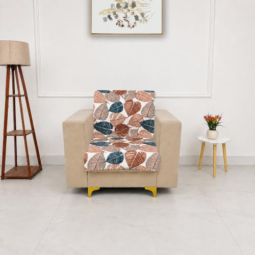 Image of Homerz Premium Printed Quilted Velvet Sofa Slip Cover Protector, Sofa Mat, Exact Size, Antislip Cover (Folia, 1 Seater, Full)