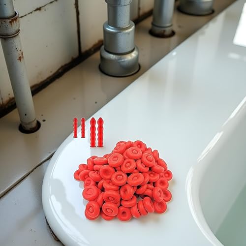 Image of 10Pcs Red Caulk Cap, Saver Cap for Sealing and Preserving Open Caulking Tube, Universal Fit Tube Latex Sealing Caps Adhesive Caulk