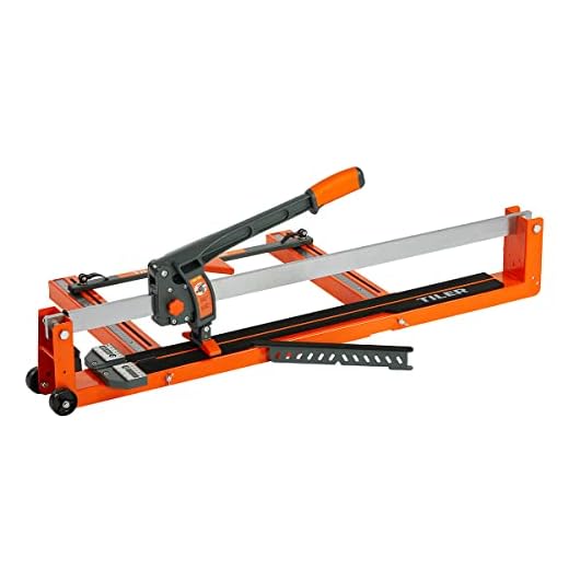 TILER 32 Inch Manual Tile Cutter, Professional Porcelain Ceramic Tile Cutter All-Iron Frame with Adjustable Laser Guide, Tungsten Carbide Cutting Wheel, Dual Rugged Iron Rails 8102G-2G