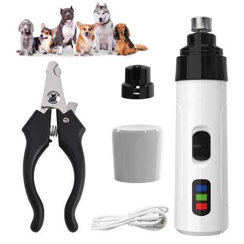 Xumann Electric Dog Nail Grinders Silent Groom, Quiet Bass Dog Claw Grinder Pro, white