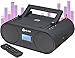 KLIM Lettore CD Stereo Boombox B4 + AM/FM Radio con Lettore CD e USB, Bluetooth, AUX + Stereo casa + Filo o Wireless + Batteria ricaricabile, Telecomando, Standby automatico, EQ Digitale + NUOVO immagine