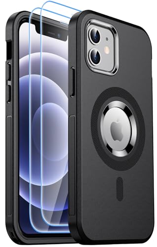 okzilla for iPhone 12 Case & iPhone 12 Pro Case, [Military Grade Drop Protection] [Tempered Glass Screen Protector] [Full Body Dustproof][Heavy Duty Shockproof] Anti-Scratched Rugged Case 6.1" (Black)