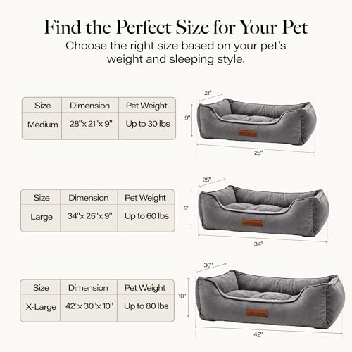 Image of Modern Threads Luxury Dog Bed - Comfortable Tufted Velvet Cushion for Small to Large Dogs - Machine Washable - Durable & Cute Sleep Space for Pets - Pamper Your Pet with Cozy Beds - Charcoal