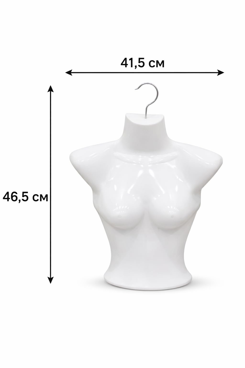 5er Set Damen Torso Halbschale Weiß – Weiblicher Damentorso Kunststoff – Schaufensterpuppe Oberkörper mit Haken – Büste zum Präsentieren von Kleidung & Dessous
