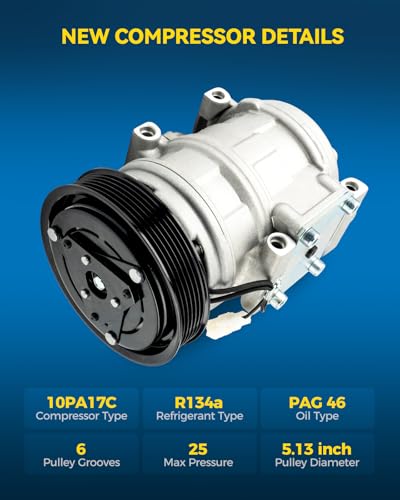 Image of PHILTOP 77334 Air Conditioner AC Compressor with Clutch for Toyota Camry 1994-2001 3.0L,Avalon 1995-1999,Solara 1999-2003 3.0L, Lexus ES300 1994-1998
