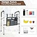 Walker Bag Multiple Pockets Walker Basket for Folding Walker with Cup Holder Bag for Walkers for Seniors Rollator Accessories Bag Grey
