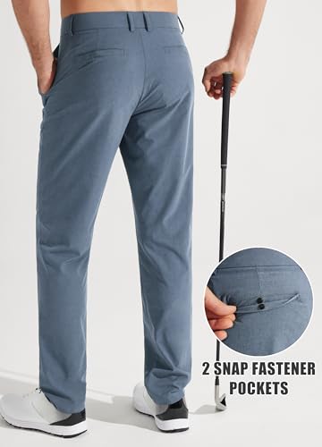 Image of Libin Mens Golf Pants Stretch Work Dress Pants 30 inch /32 inch /34 inch Quick Dry Lightweight Casual Comfy Trousers with Pockets