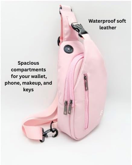 Pink Pulse Crossbody Sling Bag, Waterproof Crossbody Shoulder Sling Backpack, Gym, Travel, Hiking, and Cycling - Image 5