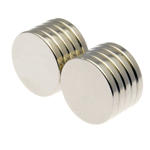 Image of POWER MAGNET STORE 1/2" x 1/16" (approx 13mm x 1.5mm) Neodymium Disc Magnets Powerful 1.25Kg pull/Strong Magnetic Field/Flux good for Craft Hobby DIY etc pack of 10