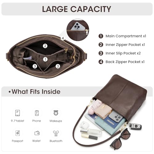 Kattee Leather Crossbody Bags for Women, Crossbody Purses for Women, Women's Handbags Hobo Bag with Adjustable Strap4