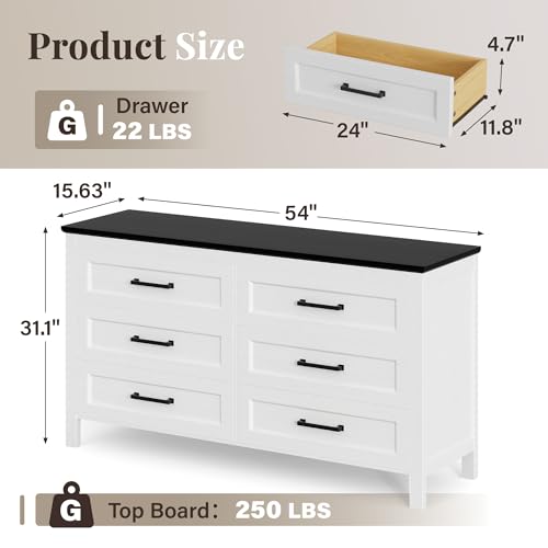 6 Drawer Wooden Dresser - Stylish Storage Solution - Image 4