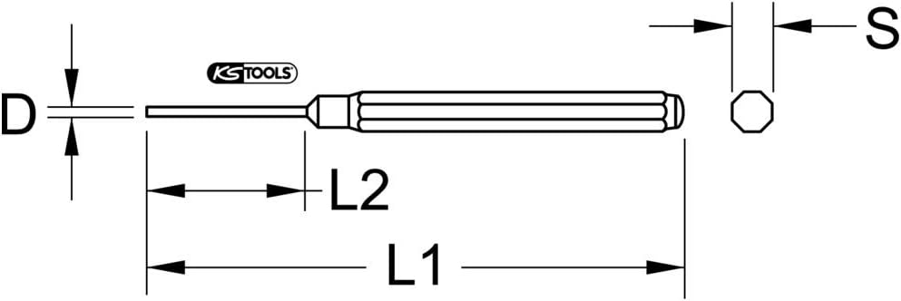 Pin punch, 8 point, Ø 6mm
