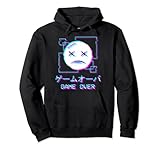 vaporwave aesthetic sad face japanese game over harajuku felpa con cappuccio