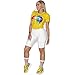 Womens 80s T-Shirt Print Casual Color Lips Graphic Tees Short Sleeve Summer Tops (L, Yellow)