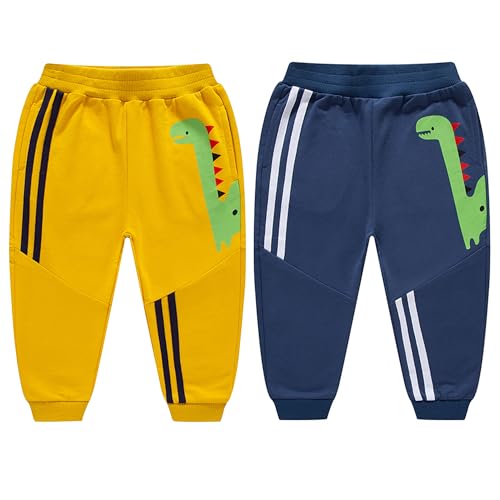 Boys Active Jogger Pants, Toddler Cartoon Pattern Sweatpants 2/3 Pack2