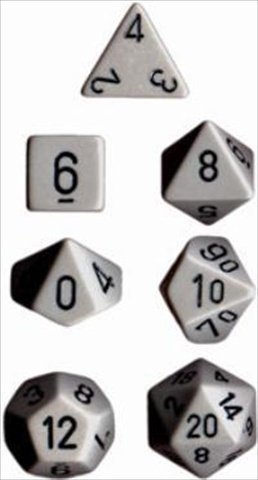 Chessex Manufacturing 25410 Opaque Dark Grey With Black Polyhedral Dice Set Of 7 by Chessex Manufacturing