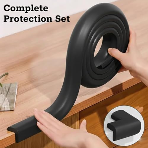 Image of Safe-O-Kid Complete Baby Safety Combo Kit | 2 Smiley-End Safety Locks, 1 Monkey-Shaped Door Stopper, 2 TPR Door Stoppers, 4 Corner Protectors & 2M Edge Guard Tape | Child Safety for Home - Assorted