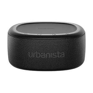 Urbanista Malibu Small Solar Bluetooth Speaker, 20W Wireless Portable Speaker, Infinite Playtime, IP67 Waterproof Speaker for Outdoor, Travel, Dual Pairing Speakers for iPhone, Samsung & More, Black