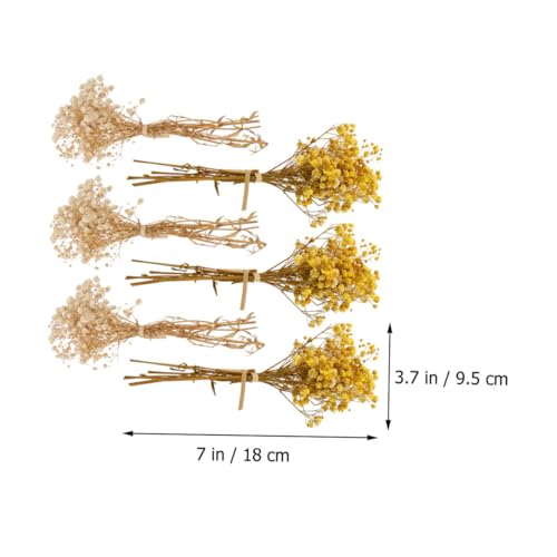 Bouquet 6 piezas de flores secas Babys Breath para decoración miniatura 4