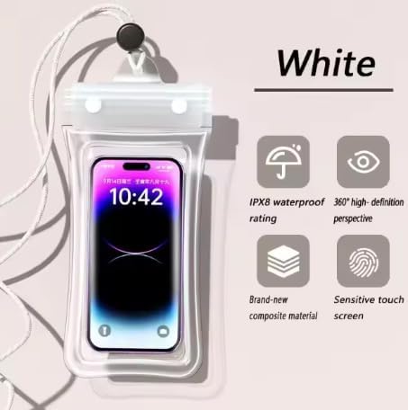 Waterproof Phone Pouch Dry Bag, Universal Transparent Touch Screen Cover with Lanyard for Swimming, Diving, Beach Sports