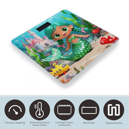 Báscula digital para baño con pantalla LCD y base antideslizante miniatura 3