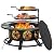 OutVue 36 Inch Fire Pit with 2 Grills, Wood Burning Fire Pits for Outside with Lid & Poker, BBQ& Outdoor Firepit & Round Metal Table 3 in 1 for Patio, Picnic, Party