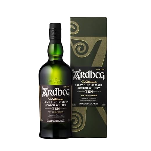 Ardbeg 10 Years Old Islay Single Malt Scotch Whisky, 70cl, in Geschenkbox | Torfig & rauchig mit feiner Süße | Gereift in Bourbonfässern | Typischer Islay-Charakter