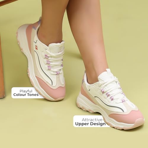 Image of YOHO Women's Chonks Sporty Comfortable Chunky Sneakers | Lightweight & Breathable | Everyday Shoes for Woman /Girls