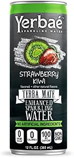 Yerbae Sparkling Water – Kiwi Strawberry Fruit Flavored Seltzer with Caffeine, Antioxidants, Yerba