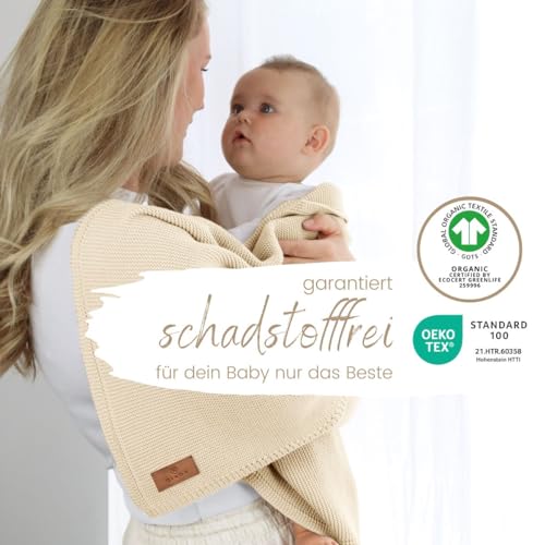 DIKOS Bio-Baumwoll Babydecke Creme, Atmungsaktiv für Sommer – Bild 3