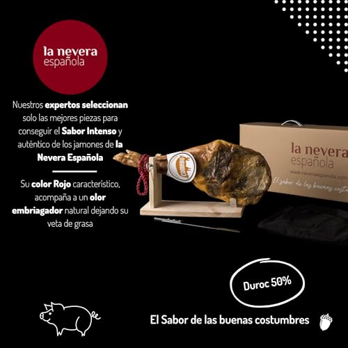 Miniatura 4 de La Nevera Española Paleta Curada, Jamonero, Cuchillo Y Delantal Peso 4,5 Kg Curación Mínima 10 Meses Jamones Comabu El Jamón De La Nevera Española