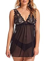 KAYSER, Brazilian Babydoll Chemise, Black, 16