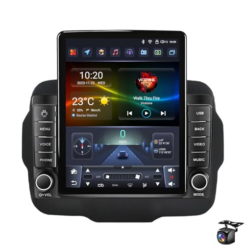 Autoradio Da 9,7" Aggiornamento Radio Per J-Eep Renegade 2014-2020 Wireless Carplay Android Auto Navi Gps Bt Dsp Kit Di Installazione Sostitutivo Touc