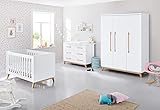 babyzimmer komplett Maße: Kinderbett L 149 x B 78 x H 88 cm, für 140 x 70 cm Matratzen, Lattenrost 3-fach höhenverstellbar, Wickeltisch B 140 x T 78 bzw. 58 x H 105 cm (Wickelhöhe 98 cm), Schrank B 150 x T 58 x H 193 cm