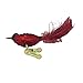 Kurt Adler 5-Piece Glass Red Clip-On Bird Ornament Set, Christmas