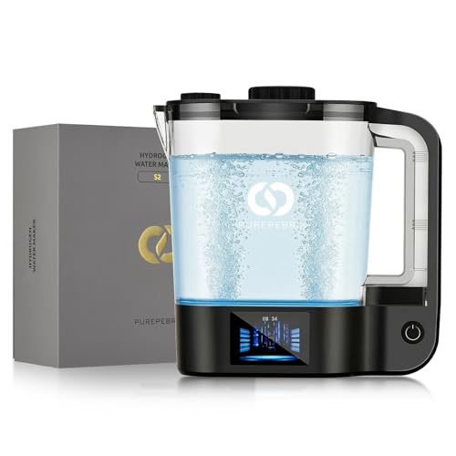 2026 PUREPEBRIX Pro Hydrogen Water Pitcher - 72oz Large Hydrogen Water Generator - 3000 PPB SPE/PEM Machine - 9000mAh - Ideal Wellness Gift for Family & Home (Black)