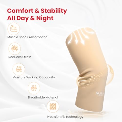 Image of AGEasy Premia Knee Sleeves (Max Group) Compression Stockings, Lightweight, Soft Fabric, Breathable, Elastic, Durable, Skin-Friendly Design (Large)