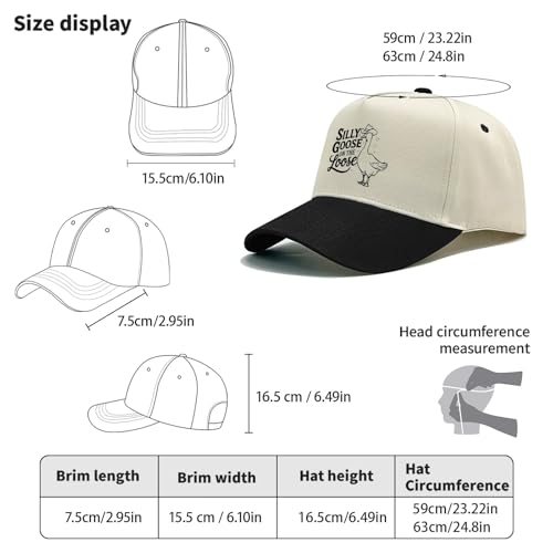 Image of Funny Goose Hat Silly Goose On The Loose Trucker Hat Women Vintage Mesh Cap for Summer