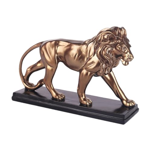 Statue de lionceau en résine dorée Baluue, objet décoratif solide salon